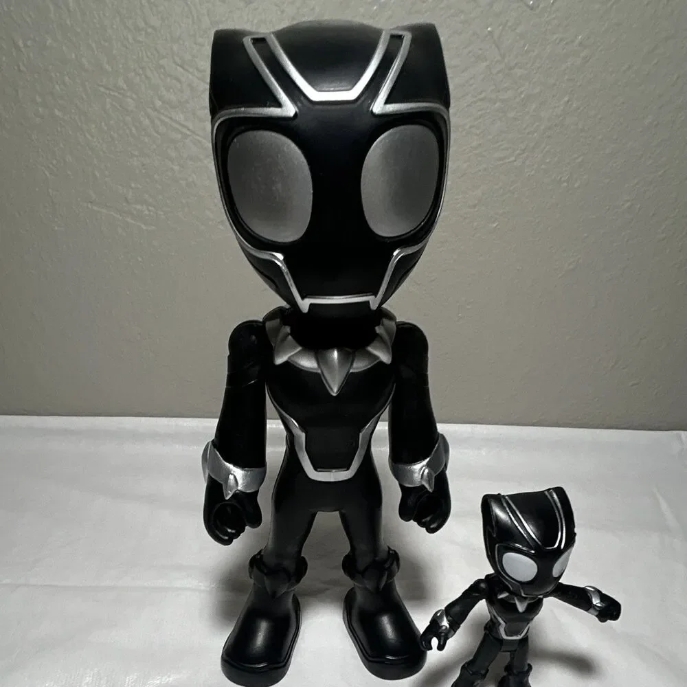 Black Panther Franchise Plastic Figure Set with Figures - Black & Silver